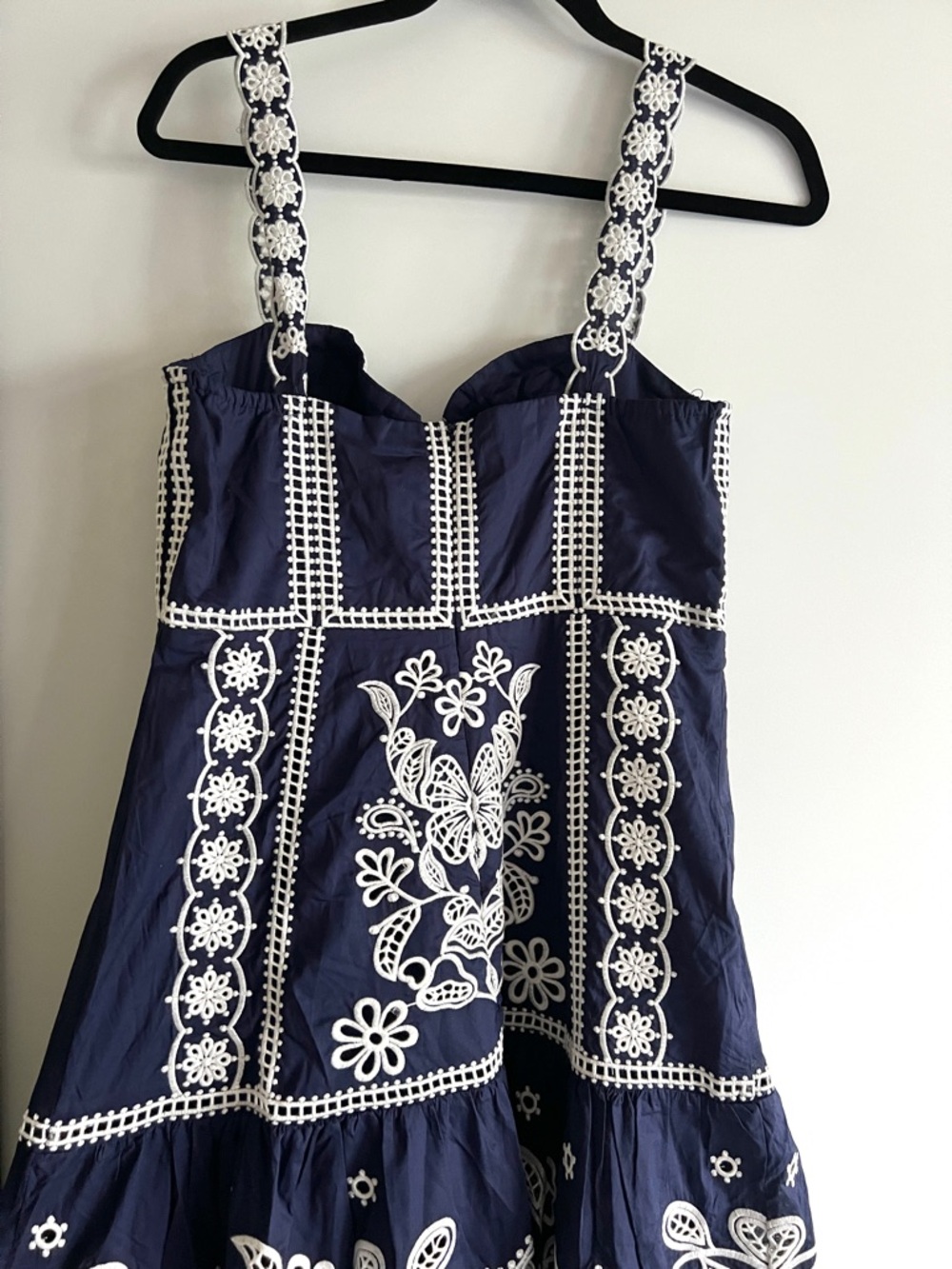 FARM Rio Blue Richelieu Embroidered Midi Dress Size Medium NWT - Picture 12 of 16